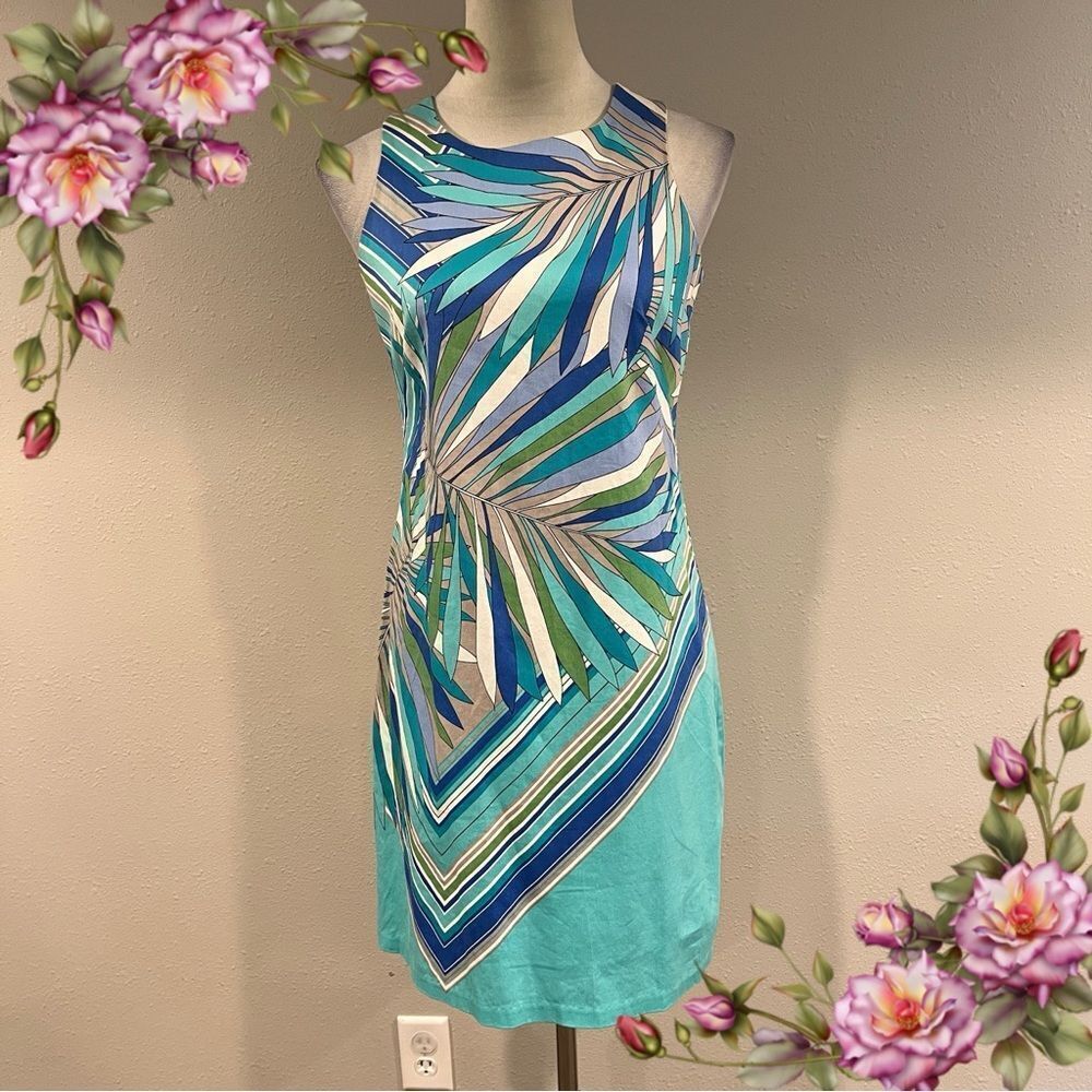London Times tropical print Sheath Dress size 4